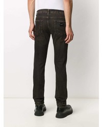 Мужские темно-коричневые рваные джинсы от Dolce & Gabbana