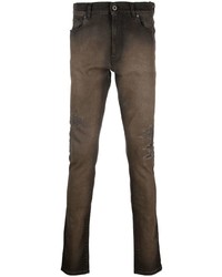 Мужские темно-коричневые рваные джинсы от Santoro