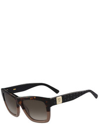 Темно-коричневые солнцезащитные очки с принтом