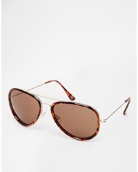 Мужские темно-коричневые солнцезащитные очки от Asos