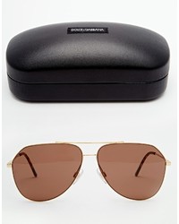 Мужские темно-коричневые солнцезащитные очки от Dolce & Gabbana