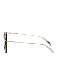 Мужские темно-коричневые солнцезащитные очки от Alexander McQueen