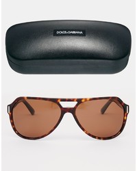 Мужские темно-коричневые солнцезащитные очки от Dolce & Gabbana