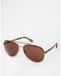 Мужские темно-коричневые солнцезащитные очки от Emporio Armani