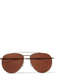 Мужские темно-коричневые солнцезащитные очки от Mykita
