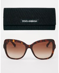 Женские темно-коричневые солнцезащитные очки от Dolce & Gabbana
