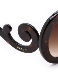 Женские темно-коричневые солнцезащитные очки от Prada