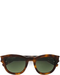 Женские темно-коричневые солнцезащитные очки от Saint Laurent