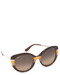 Женские темно-коричневые солнцезащитные очки от Salvatore Ferragamo