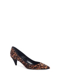 Темно-коричневые туфли из ворса пони с леопардовым принтом
