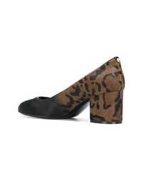 Темно-коричневые туфли из ворса пони с леопардовым принтом от Salvatore Ferragamo