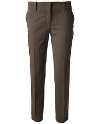 Темно-коричневые узкие брюки от Peserico