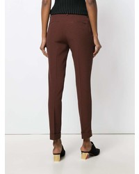 Темно-коричневые узкие брюки от Meme