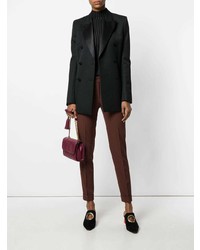 Темно-коричневые узкие брюки от Meme