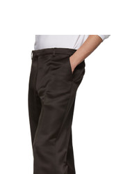 Темно-коричневые шелковые брюки чинос от Prada