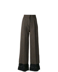 Темно-коричневые шерстяные брюки-клеш от Maison Margiela