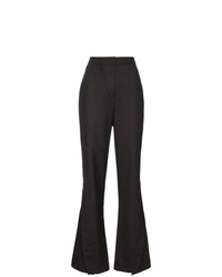 Темно-коричневые шерстяные брюки-клеш от Wright Le Chapelain