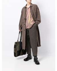 Темно-коричневые шерстяные брюки чинос от Uma Wang