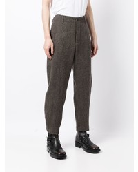 Темно-коричневые шерстяные брюки чинос от Uma Wang