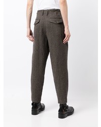 Темно-коричневые шерстяные брюки чинос от Uma Wang