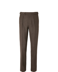 Мужские темно-коричневые шерстяные классические брюки от Berg & Berg