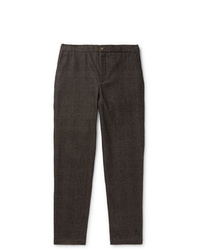 Мужские темно-коричневые шерстяные классические брюки от De Bonne Facture
