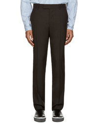 Мужские темно-коричневые шерстяные классические брюки от Marni