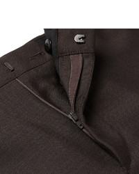 Мужские темно-коричневые шерстяные классические брюки от Prada