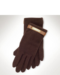 Темно-коричневые шерстяные перчатки