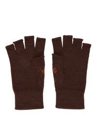 Мужские темно-коричневые шерстяные перчатки от Gucci