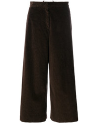 Темно-коричневые широкие брюки от Aspesi