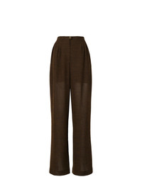 Темно-коричневые широкие брюки от Chanel Vintage