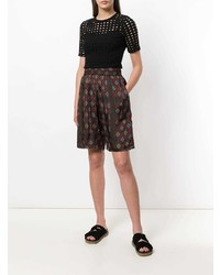 Женские темно-коричневые шорты-бермуды с принтом от Hache