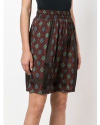 Женские темно-коричневые шорты-бермуды с принтом от Hache