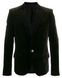 Мужской темно-коричневый бархатный пиджак от Balmain