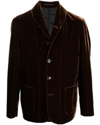Мужской темно-коричневый бархатный пиджак от Giorgio Armani