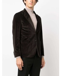 Мужской темно-коричневый бархатный пиджак от Tagliatore