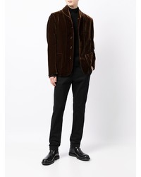 Мужской темно-коричневый бархатный пиджак от Giorgio Armani