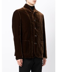 Мужской темно-коричневый бархатный пиджак от Giorgio Armani