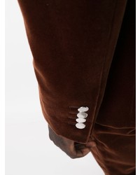 Мужской темно-коричневый бархатный пиджак от Palm Angels
