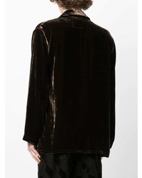 Мужской темно-коричневый бархатный пиджак от Uma Wang
