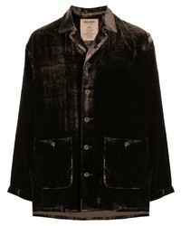 Мужской темно-коричневый бархатный пиджак от Uma Wang