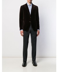 Мужской темно-коричневый бархатный пиджак от Tagliatore