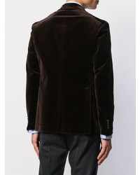 Мужской темно-коричневый бархатный пиджак от Tagliatore