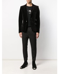 Мужской темно-коричневый бархатный пиджак от Balmain