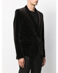 Мужской темно-коричневый бархатный пиджак от Balmain