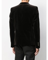 Мужской темно-коричневый бархатный пиджак от Balmain