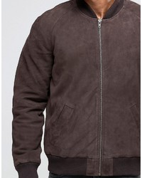 Мужской темно-коричневый бомбер от Asos