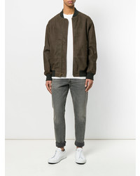 Мужской темно-коричневый бомбер от Mr & Mrs Italy