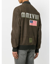 Мужской темно-коричневый бомбер от Mr & Mrs Italy